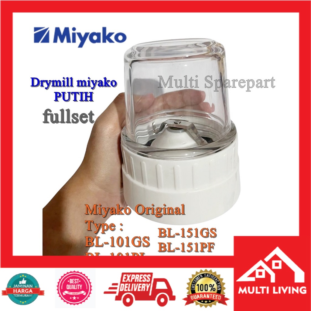 Gelas Blender Bumbu Kering Miyako DRY MILL BL 151 / 152 / 501 / 301 / 101