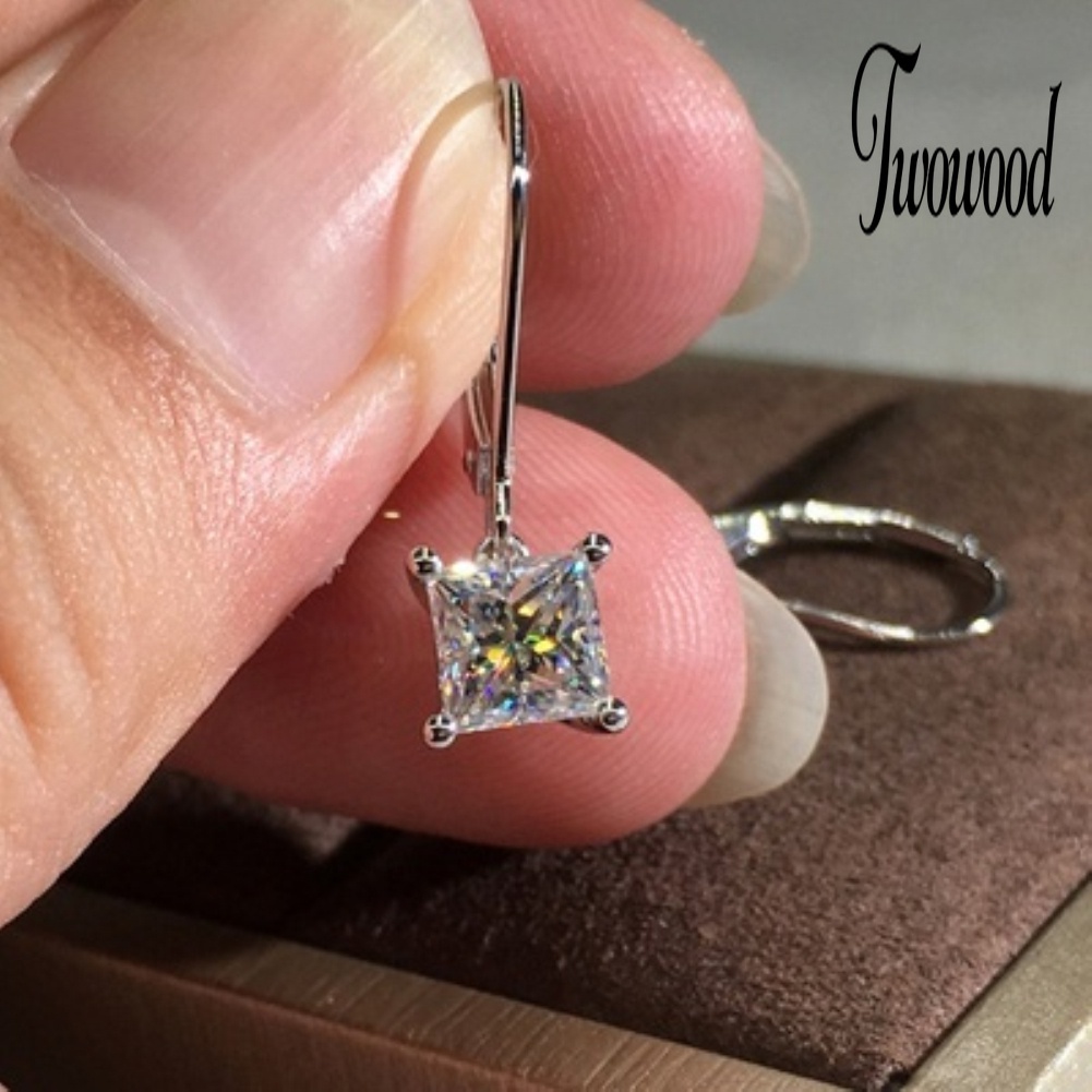 Anting Menjuntai Bahan Cubic Zirconia Gaya Princess Untuk Wanita