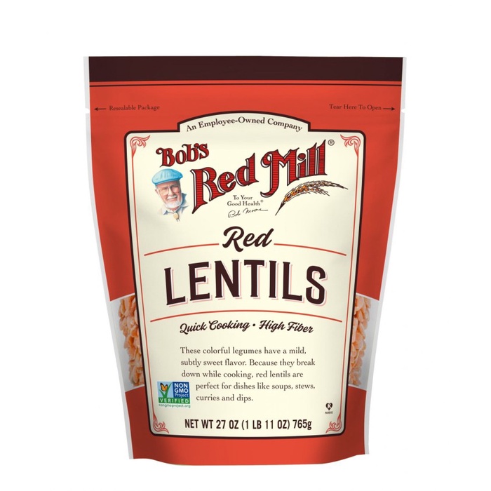 

Bob Red Mill Red Lentils Bean 27 Oz