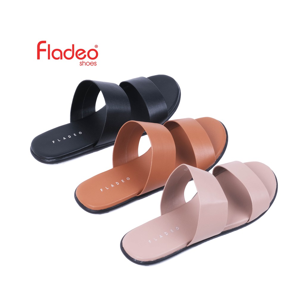 Fladeo G20/LDS276-3TP/Sandal Teplek Slide Wanita [ Flat Slippers ]-1