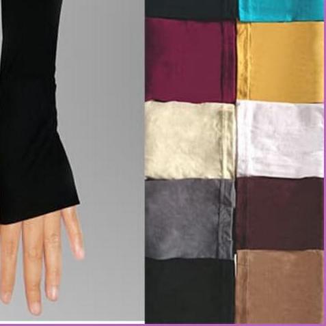 ♧ HANDSOCK MANSET Tangan Syari Premium Jempol Polos Panjang Spandek Rayon .,. ➶