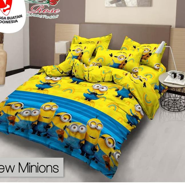 ☏ Sprei Lady rose 180 x 200 Minion ( King Size ) ➬