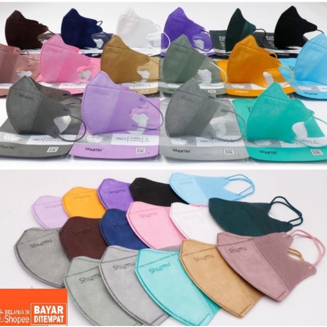 LITTLE MOLLY | Duckbill SHUMU Masker Premium Free Konektor Strap Hijab isi 10Pcs Warna 4Ply ORIGINAL