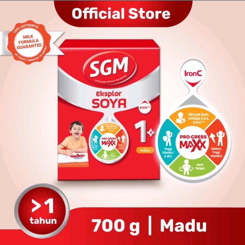 SGM Eksplor Soya 1+ Pro-GressMaxx Madu Formula Pertumbuhan Kedelai 700gr