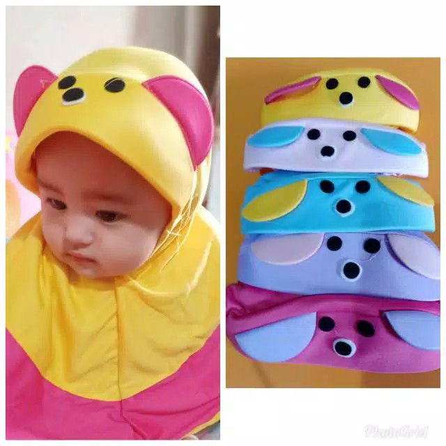 jilbab / anak / bayi / hijab /allsize 0-3 tahun PANDA / STOK