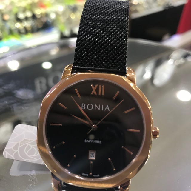 Bonia Bnb 10529 Black Rosegold Original Jam Tangan Pria Garansi Resmi 100 Dijamin Shopee Indonesia