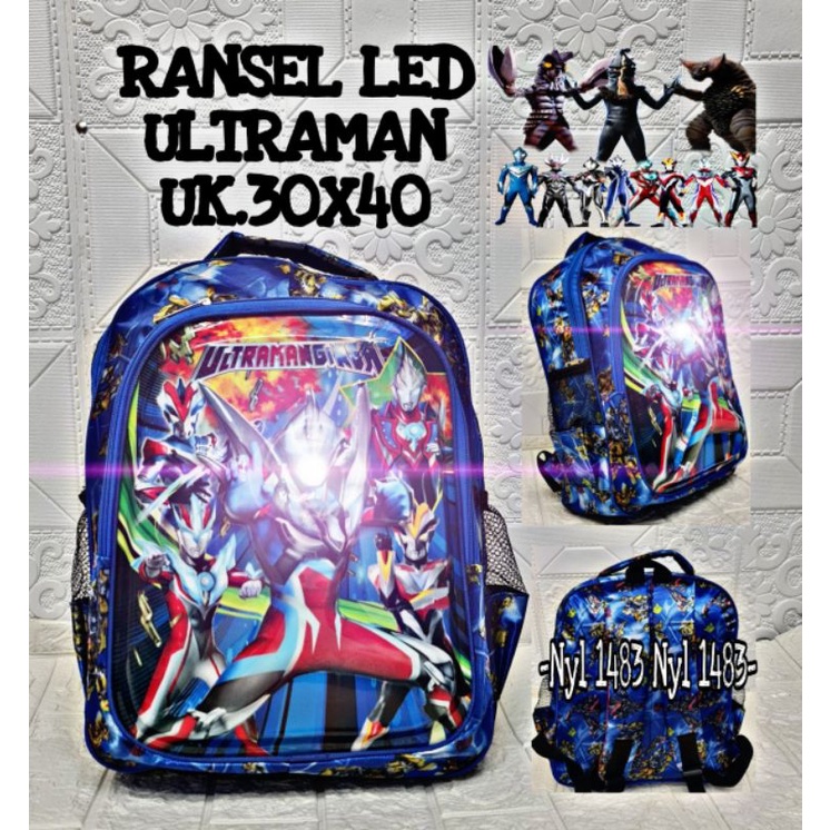 Tas Ransel Anak Laki-laki LED ULTRAMAN// Tas Anak Sekolah SD// Tas sekolah murah real pict