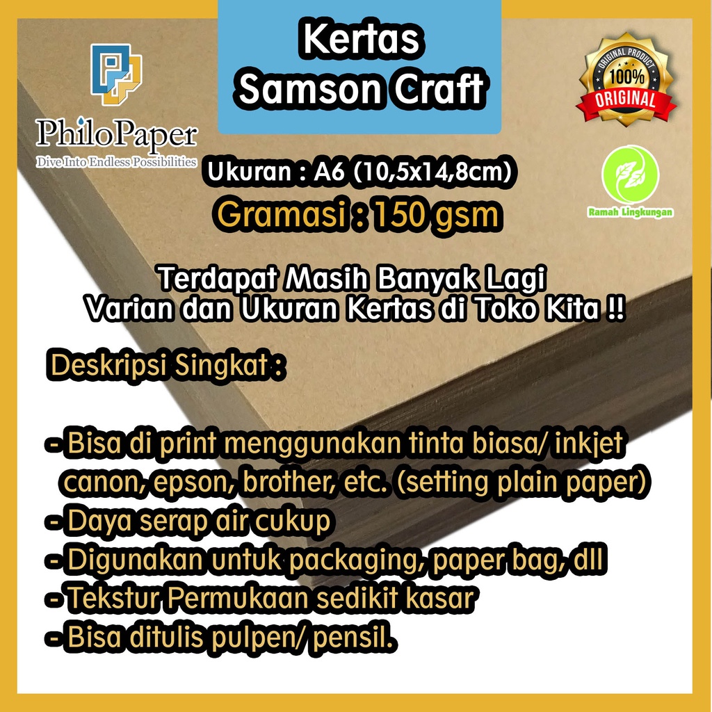 

Karton Samson Craft 150 Gsm A6