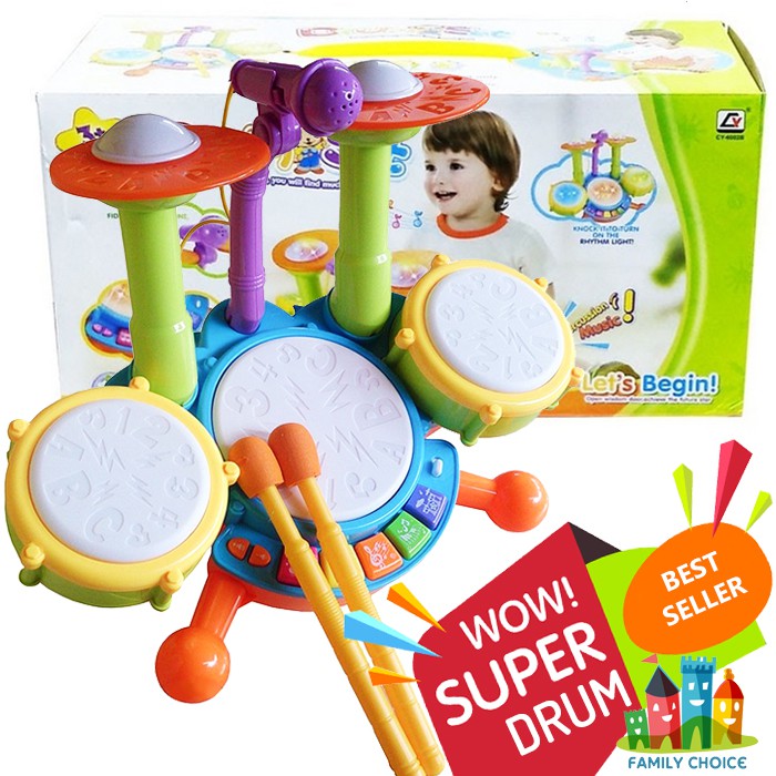 Super Drum Mainan Anak Drum Karaoke Set
