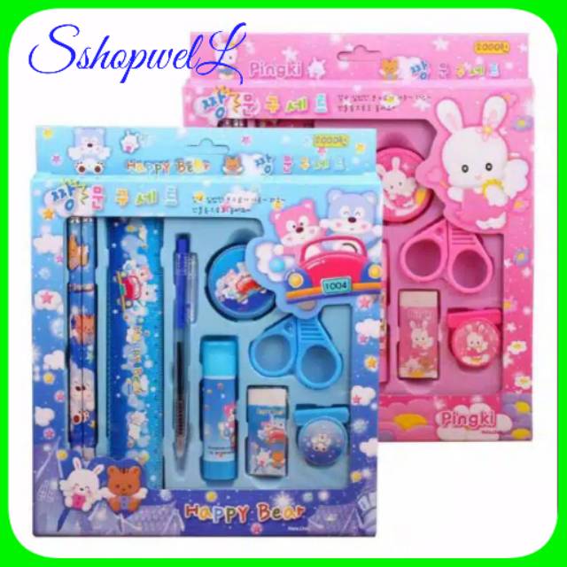 

*PENSIL SET 2009 Pencil Set Lengkap 9 in 1 set Alat Tulis Anak