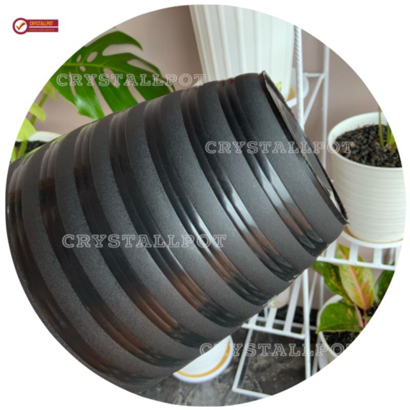 Pot bunga tanaman tawon hitam tinggi 21cm - TP121B