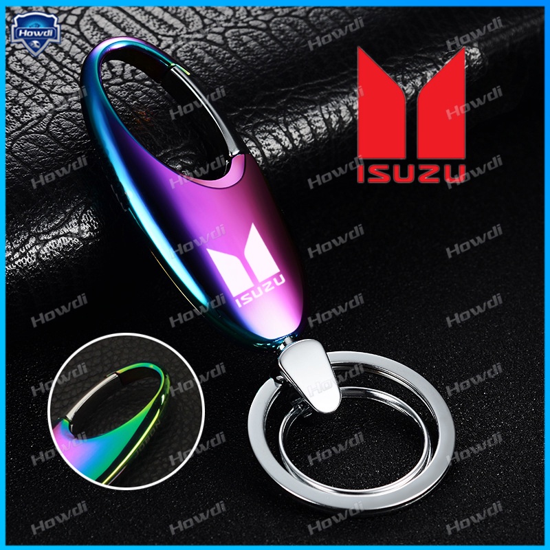 Gantungan Kunci Bentuk Waterdrop Bahan Stainless steel Dengan logo Untuk Isuzu