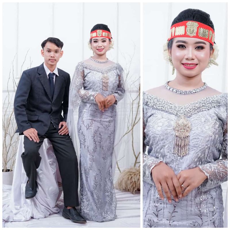 GAUN PENGANTIN SLIM PAYET DADA PENUH