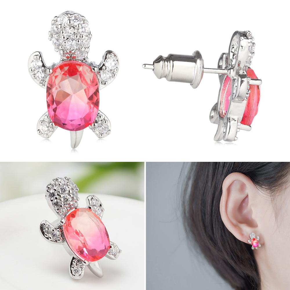 Anting Tusuk Nanas Oval Pernikahan Multicolor Turtle Shaped