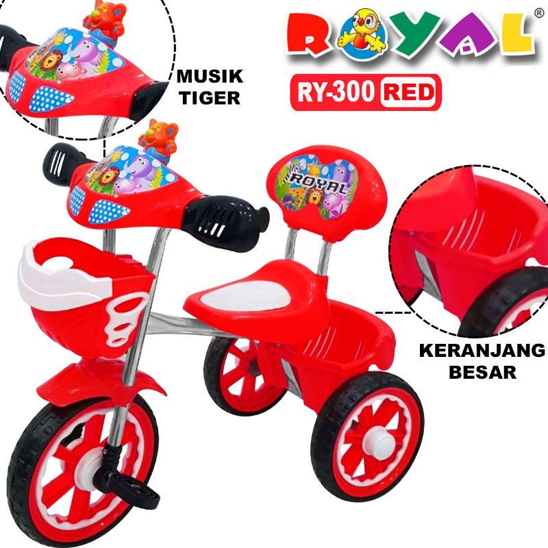 SEPEDA RODA 3 ANAK TRICYCLE SINCAN ROYAL RY 300 MUSIK MURAH