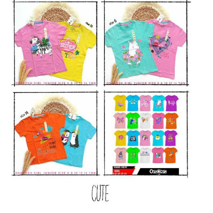 OshKosh girl junior / kaos anak perempuan oshkosh