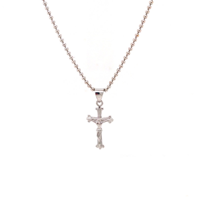 Liontin Salib Emas 17k Putih