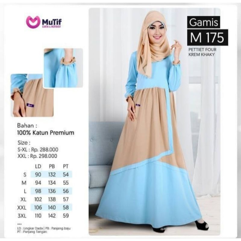 Baju Busana Muslim Wanita Gamis Merk Mutif Model "175"