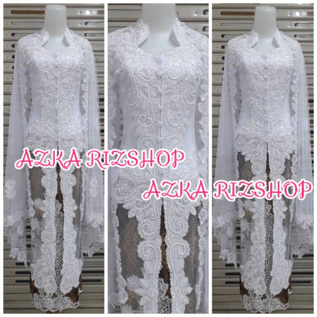 SET KEBAYA AKAD NIKAH KEBAYA PUTIH KEBAYA MANTEN MODERN