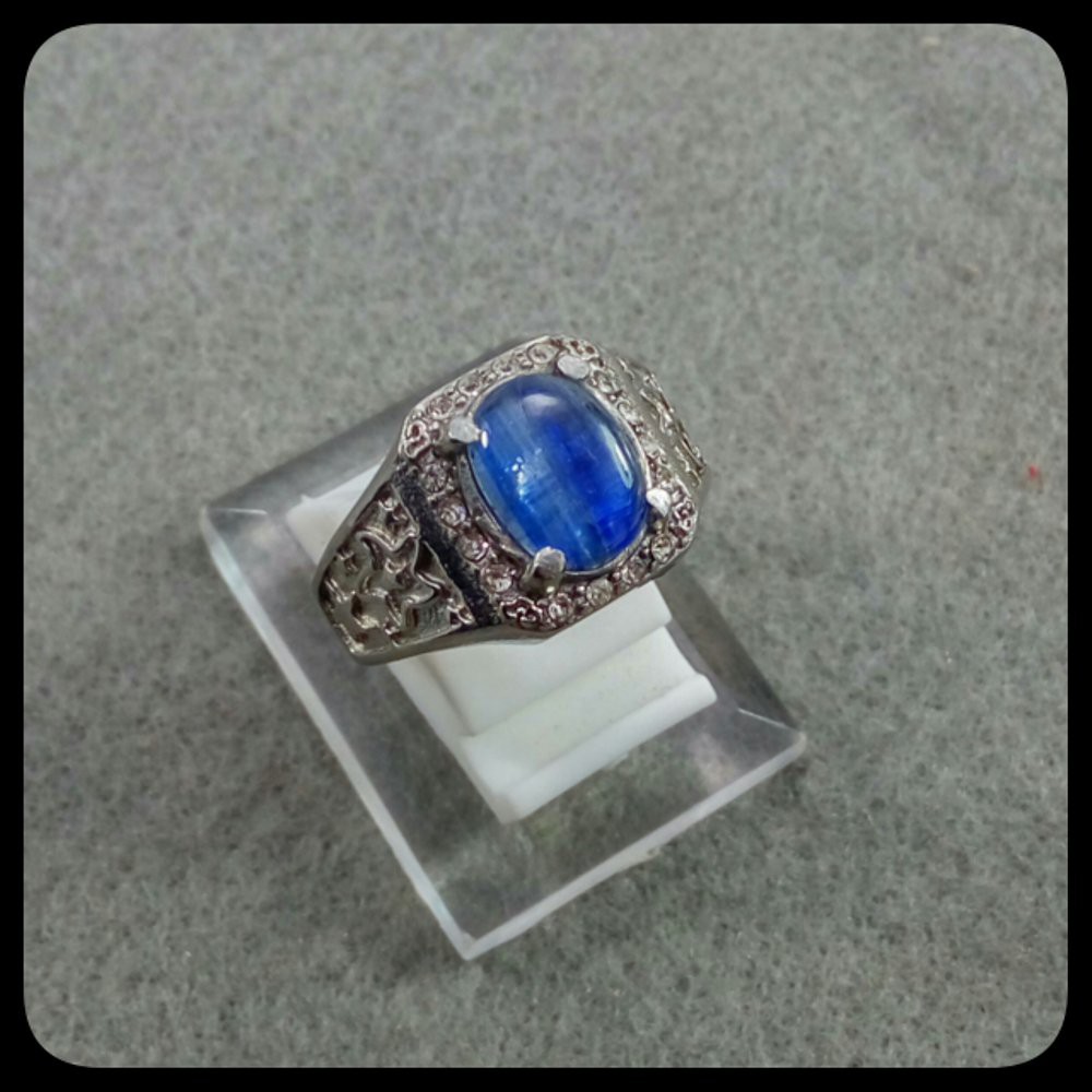 BATU CINCIN PERMATA BLUE SHAPPIRE AUSTRALIA ASLI NATURAL SIZE KANTORAN