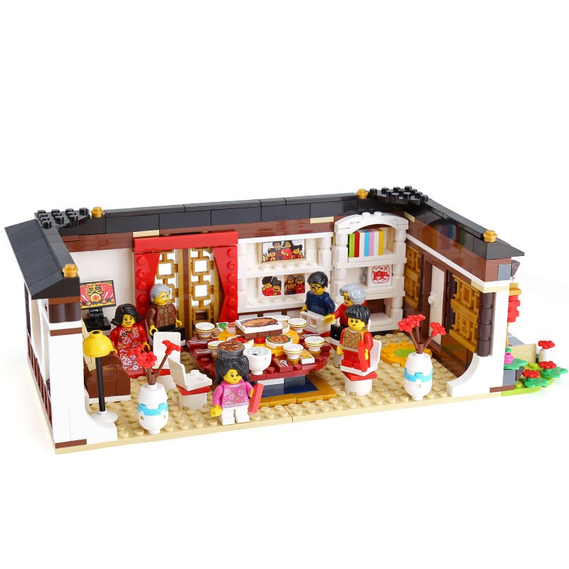 Mainan Lego Anak 46001 Creative Toys compatible With 80101 Chinese New Years Eve Dinner Set