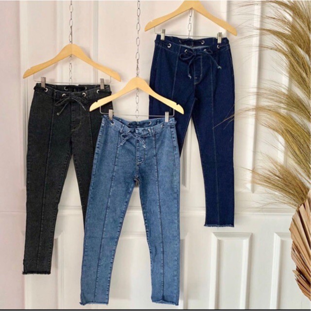 CELANA HIGHWAIST TALI RAWIS HW JEANS WANITA Shopee CELANA HIGHWAIST TALI RAWIS HW JEANS WANITA Shopee