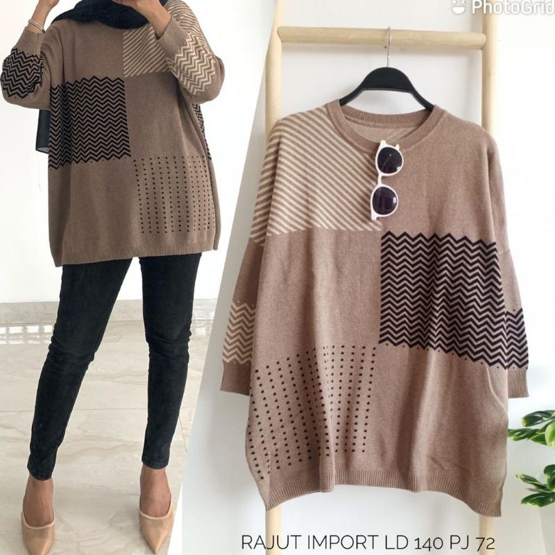 Kaos rajut import jumbo ld 140 cm (restok)