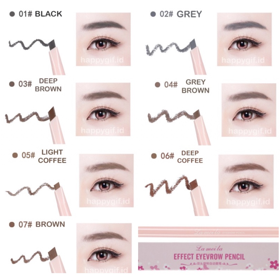 LAMEILA PENSIL ALIS 2 IN 1 KEPALA GANDA EYEBROW LA024