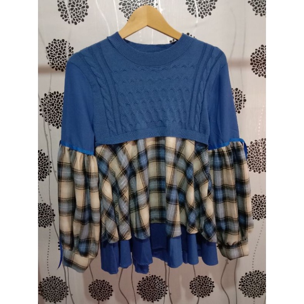Atasan Zara Women Rajut Flanel