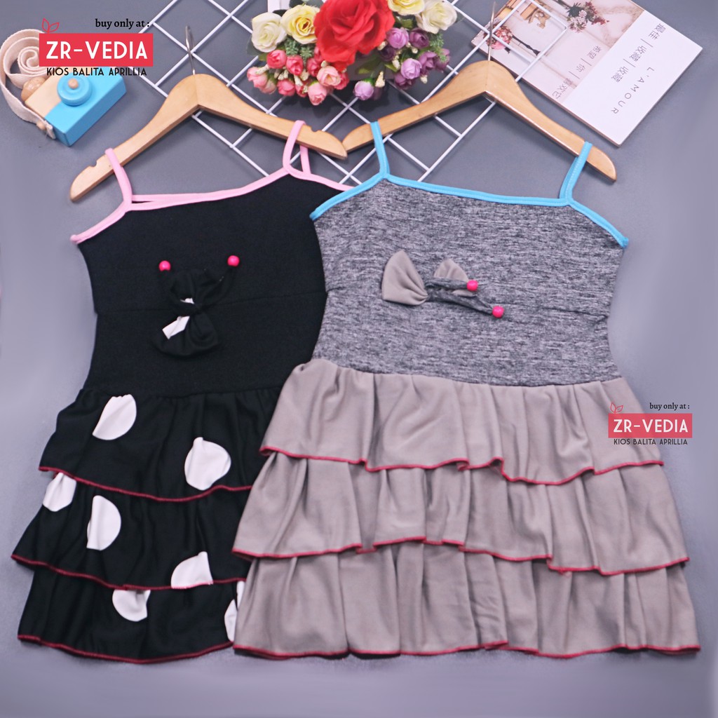 Dress Valerie uk 5-6 tahun / Dress Tanktop Baju Anak Perempuan Adem Kaos Dres Murah Pakaian Pesta