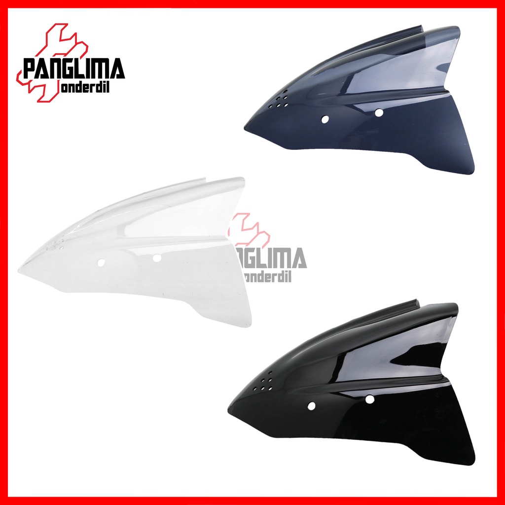 Visor Variasi Ninja 150 R-150R Hitam-Bening-Riben-Ribben-Transparan Windshield-Wind Shield-Winsil-Winshild