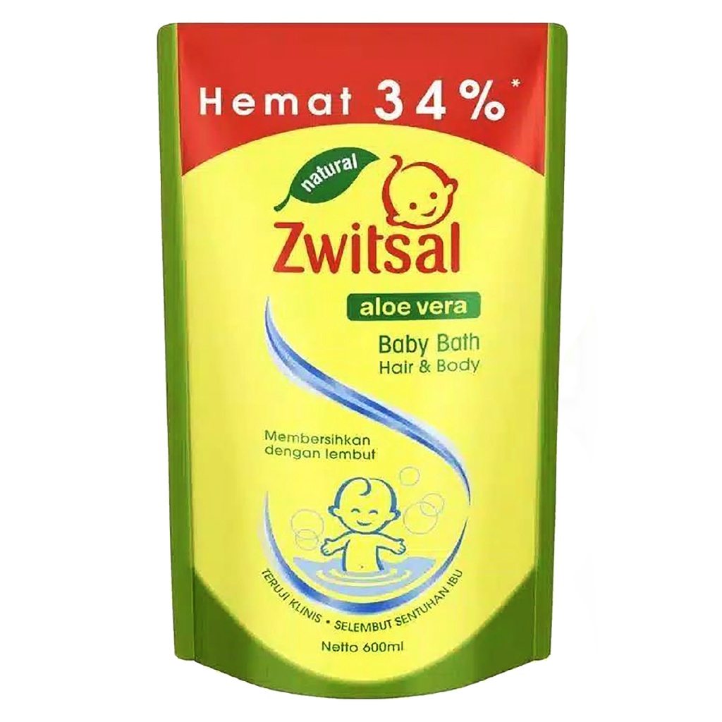 Bisa COD Zwitsal Baby Bath Hair And Body Sabun Mandi Bayi Natural Aloe Vera 2 In 1 600 Ml