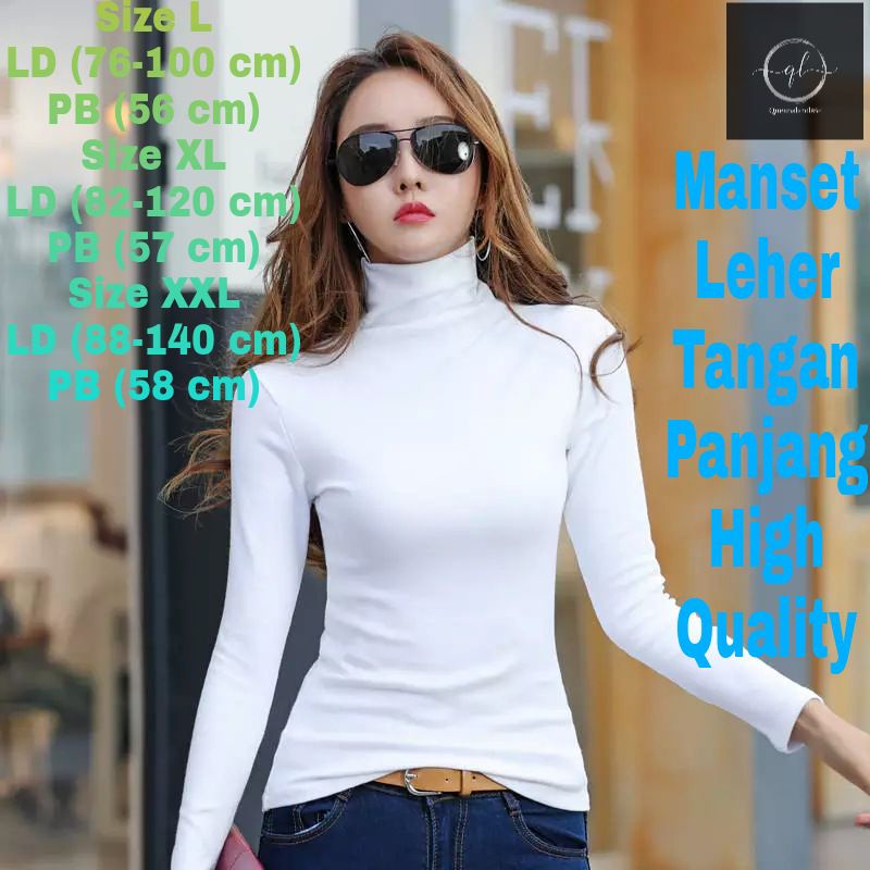 Manset Leher Tangan Panjang / Turtle Neck Tangan Panjang