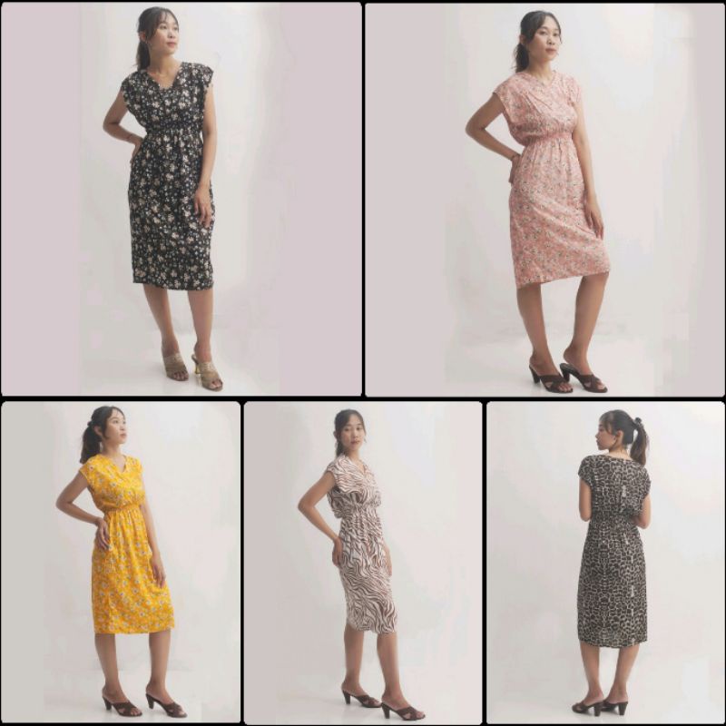 Baju Dress Wanita Tanpa Lengan Pendek Daster Rumahan Bahan Rayon Warna Hitam Putih Big Size Jumbo Be