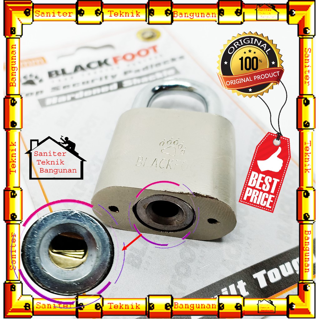 GEMBOK PINTU-GEMBOK KUNCI PINTU-GEMBOK PAGAR BLACKFOOT 30-60MM PENDEK