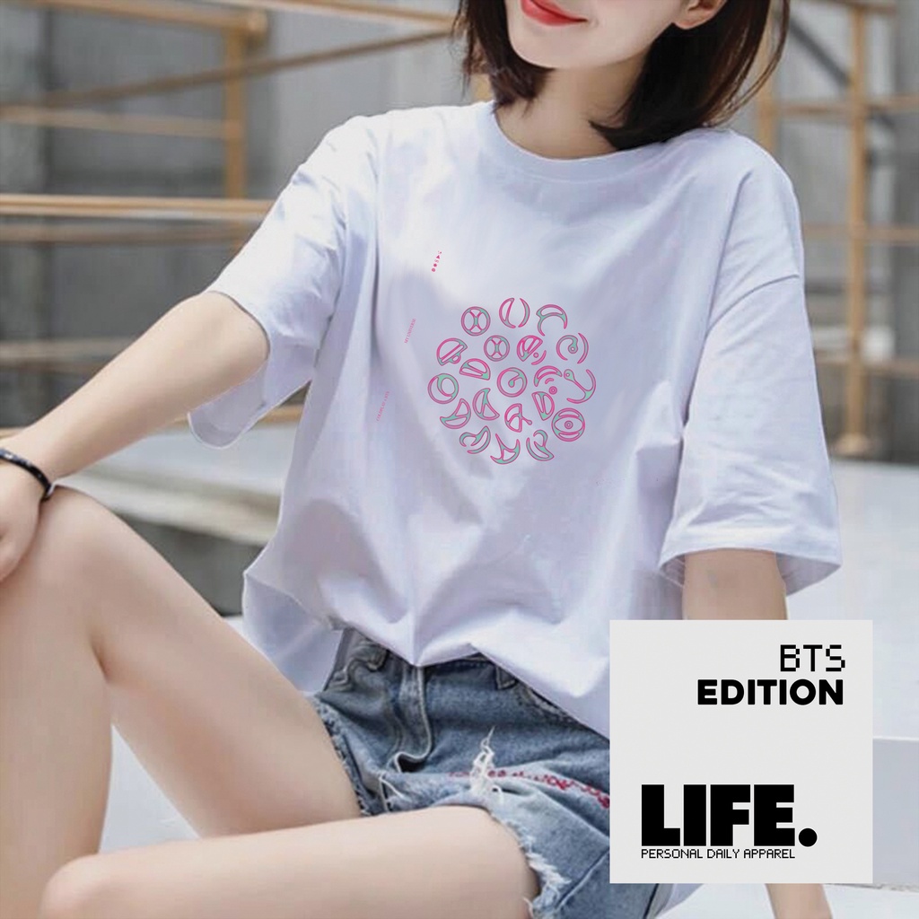 Kaos BTS My Universe x Coldplay new album tshirt oversize wanita pria Kpop TUMBLR Tee