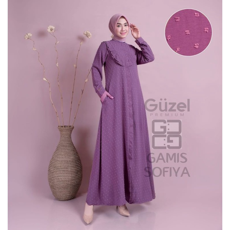 Gamis Sofiya Katun Uragiri Terbaru Ori Guzel Premium Untuk Wanita Remaja Dewasa Bahan Adem crinkle