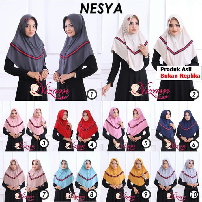 Jibab Instan NESYA Original Nizam - Hijab Bergo Pet Combi Cantik