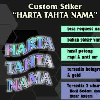 

STIKER HARTA TAHTA NAMA KAMU VIRAL HOLOGRAM DAN GOLD