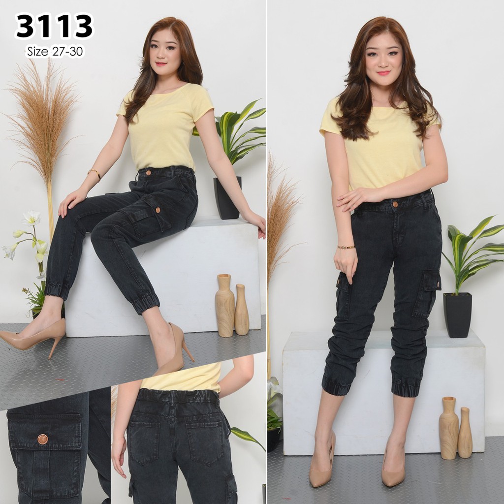 ( Bisa COD ) MC girl Celana Jeans Jogger Panjang Wanita