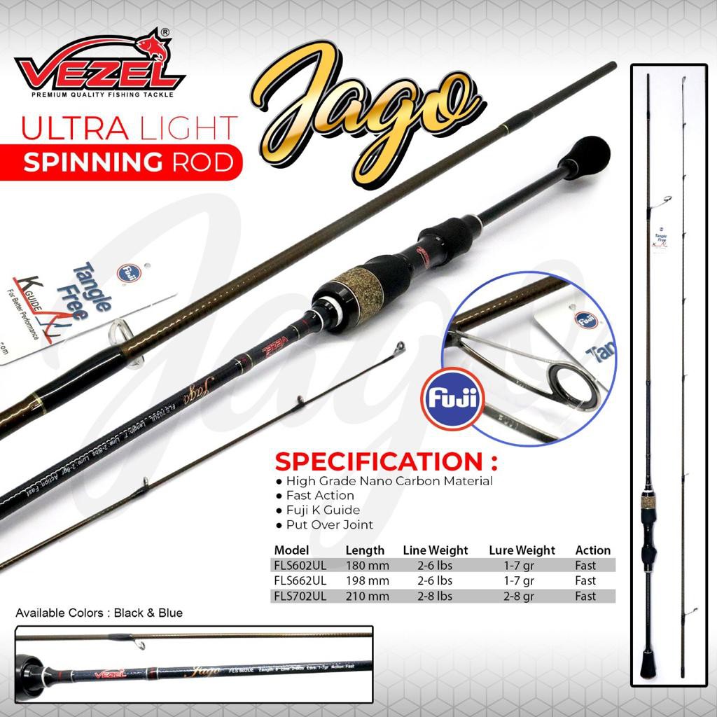 Rod UltraLight VEZEL JAGO 602 - 662 - 702. Joran / Rod UL. Rod Spinning