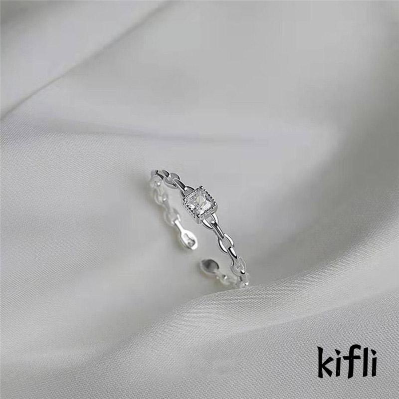 Cincin,Berlian Persegi Model Terbuka,Untuk Wanita