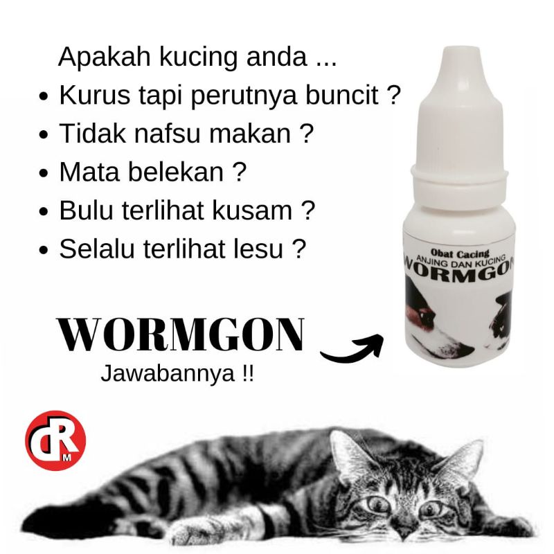 Obat Cacing Cair Parasit Anjing Kucing Kitten Cacing Pita Kremi Cambuk Tambang Wormgon Dewormer