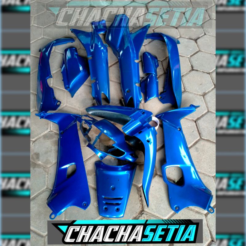 cover bodi body honda supra x lama warna biru