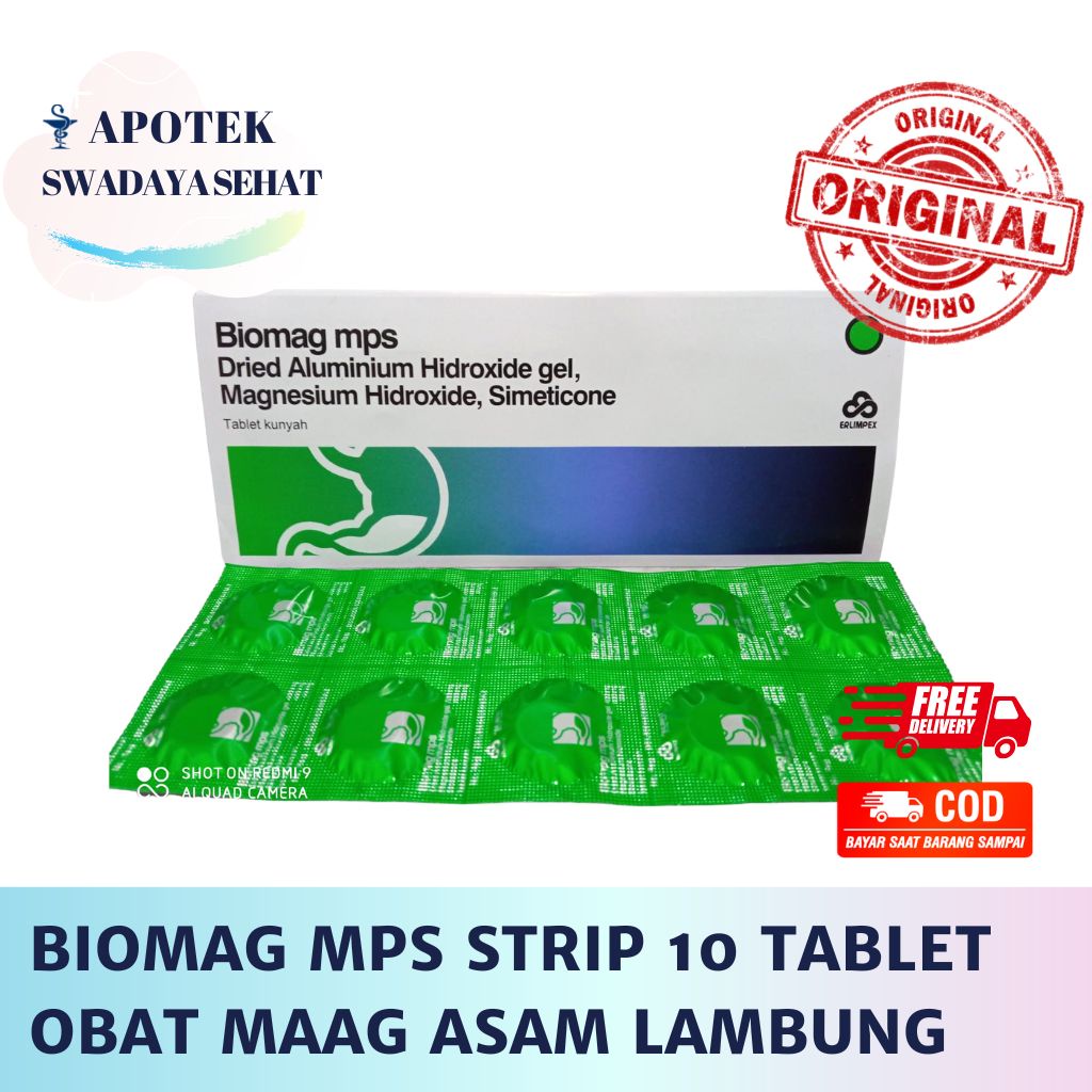 BIOMAG MPS STRIP 10 TABLET - Obat Maag Asam Lambung Kembung Nyeri Perut