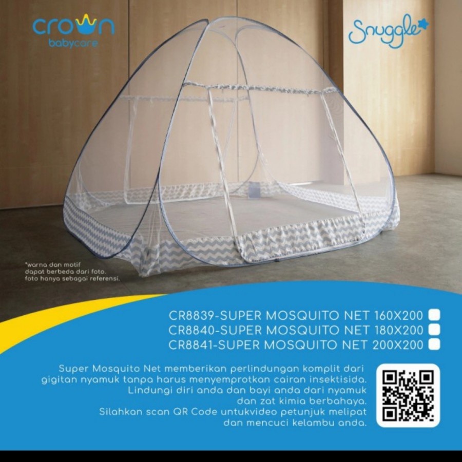 [PROMO FREE KERTAS KADO] Crown Snuggle Super Mosquito Net Kelambu Bayi CR6838