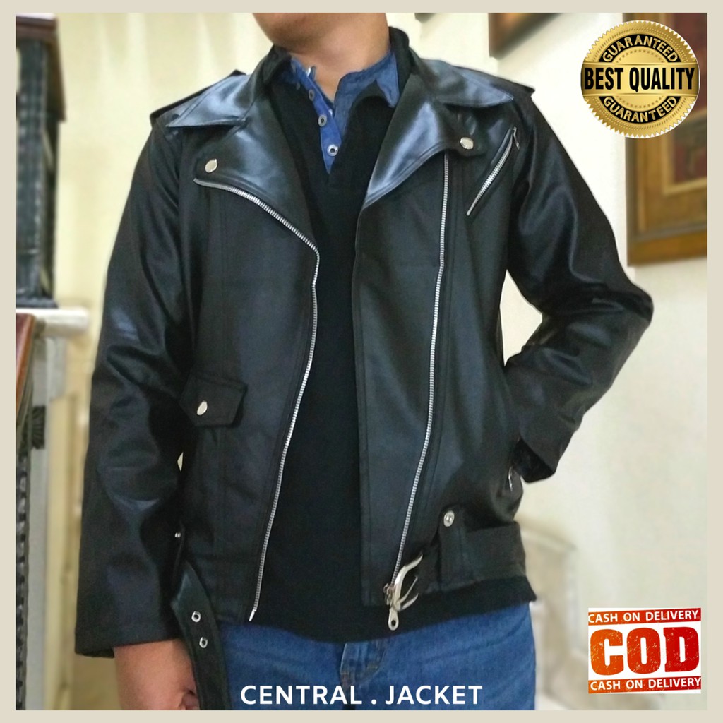 JAKET PUNK KULIT SINTETIS PRIA DAN WANITA - JAKET CHANGCUTTERS SEMI KULIT