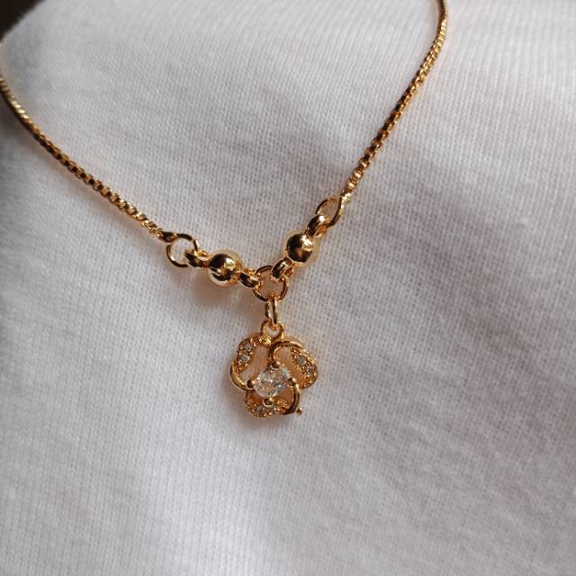 Kalung anak perempuan bermotif bunga dilapisi emas 24k  gold