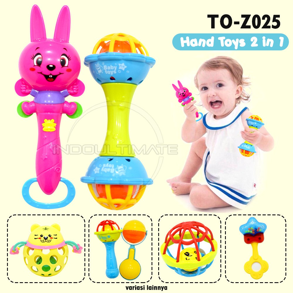 SET Mainan anak edukasi mainan bayi Kerincingan Bayi Teether Baby Toy Silicone mainan gigitan bayi