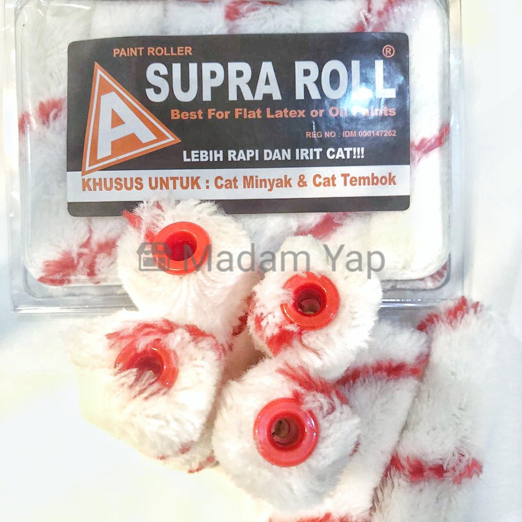 Bulu Roll Cat Tembok Mini 4 Inch - Refil Kuas Rol Mini 4&quot; Minyak Putih